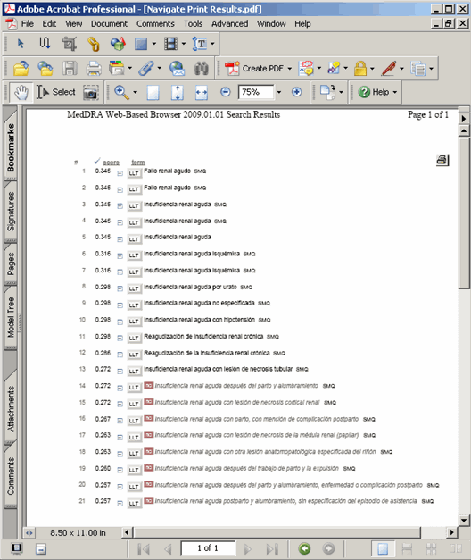 Figure 3-3. Navigate Tab Search Print Results